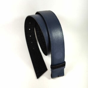 Ceinture reversible femme Motif "lézard" Noir / Bleu nuit